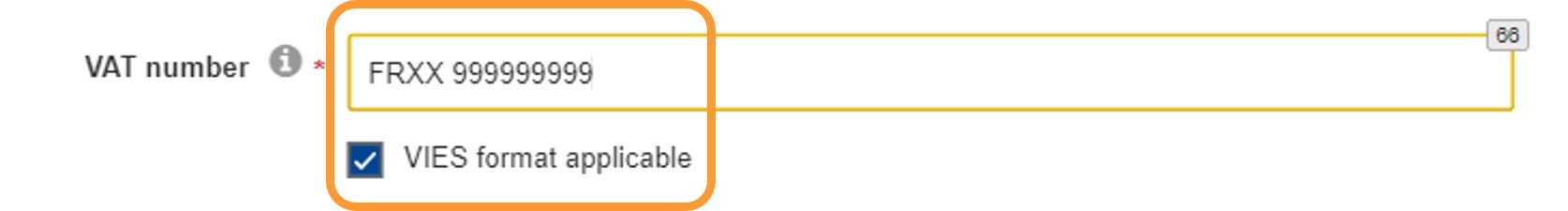 correct VAT number format for VIES