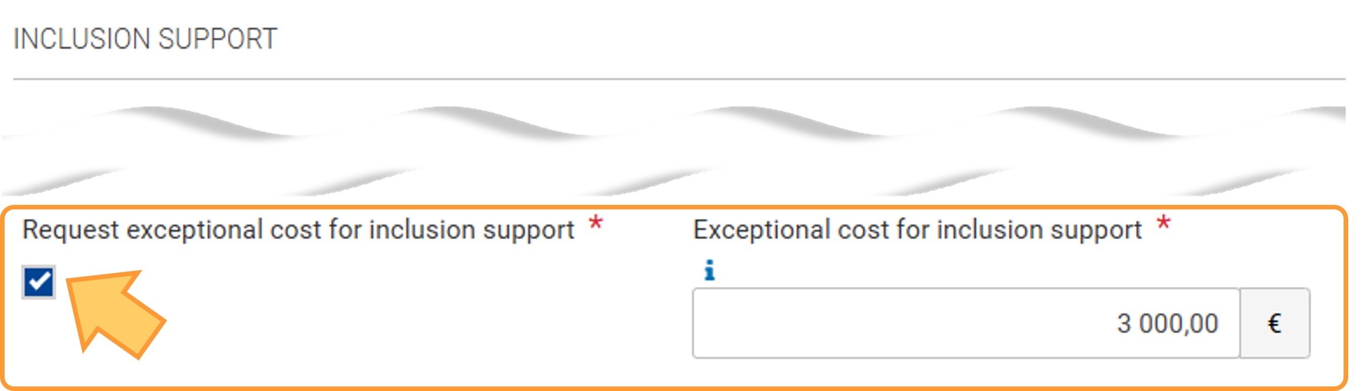Request exceptional cost for inclusion support flag in ESC51 participations