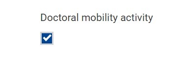 Doctoral mobility activity flag