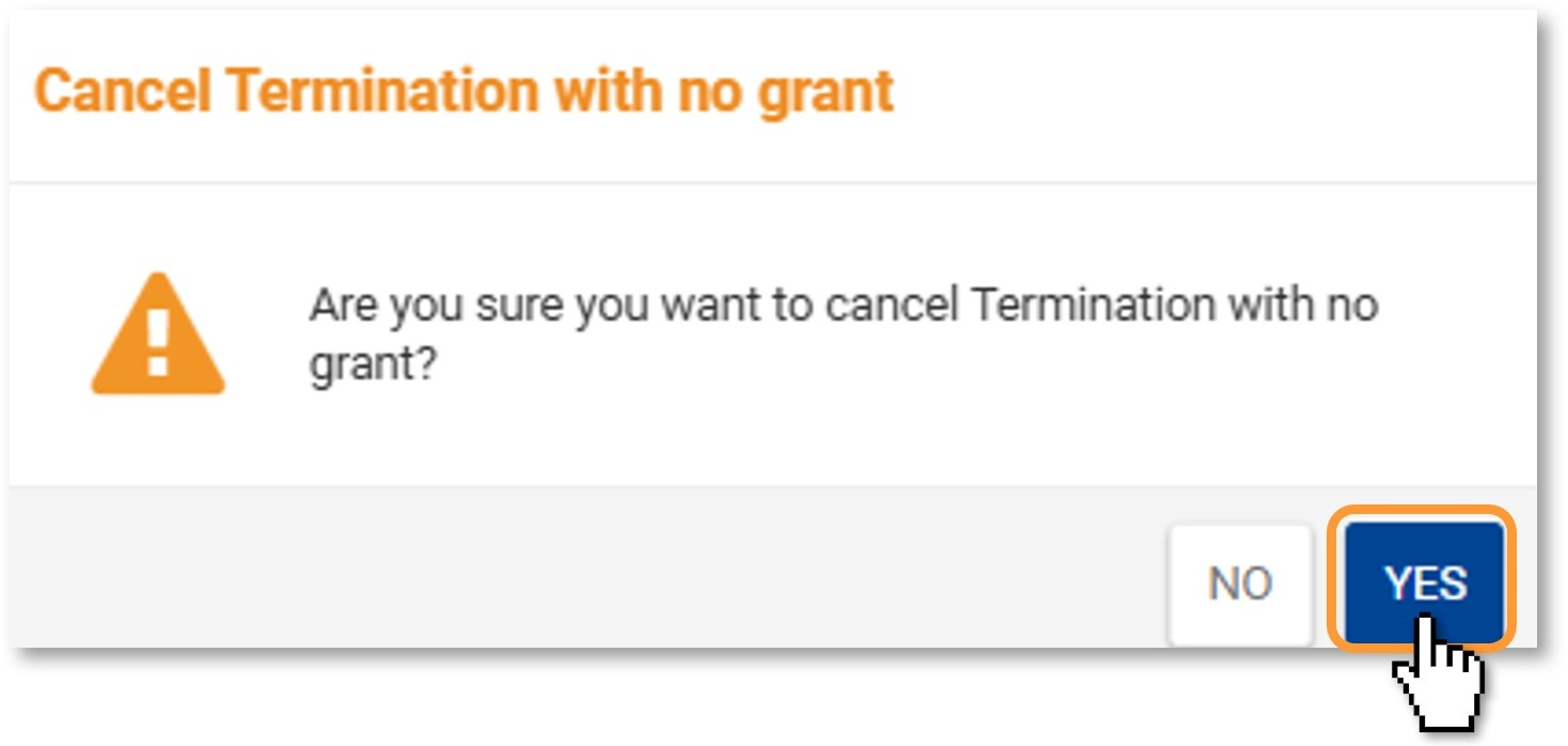 Confirm the cancellation request