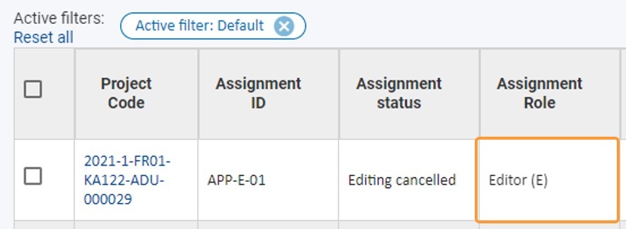 Assignment role Editor