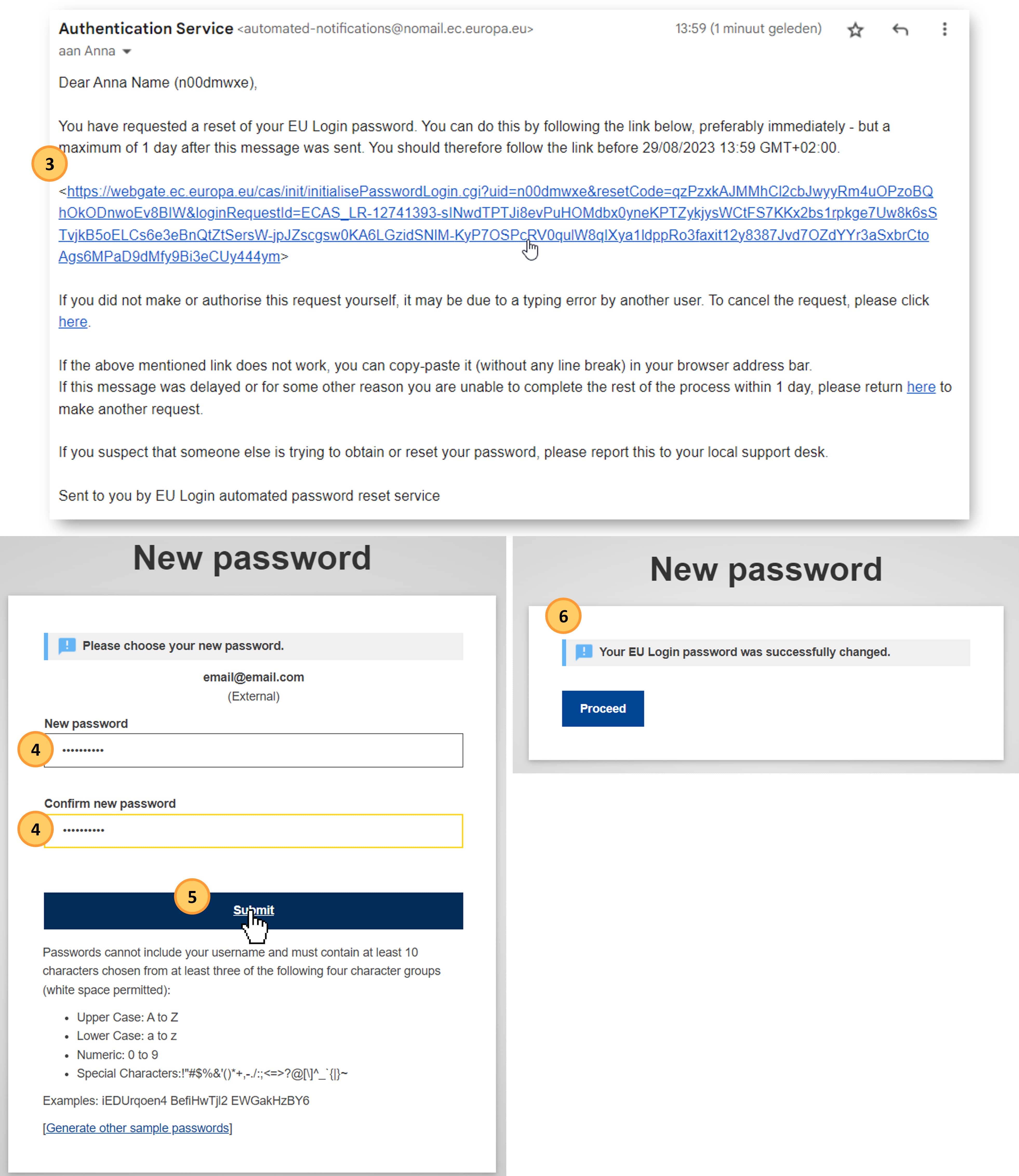 New password set up