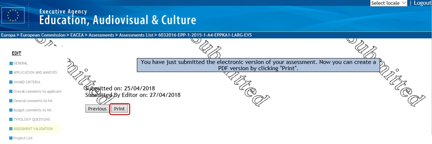 Click Print button to create PDF