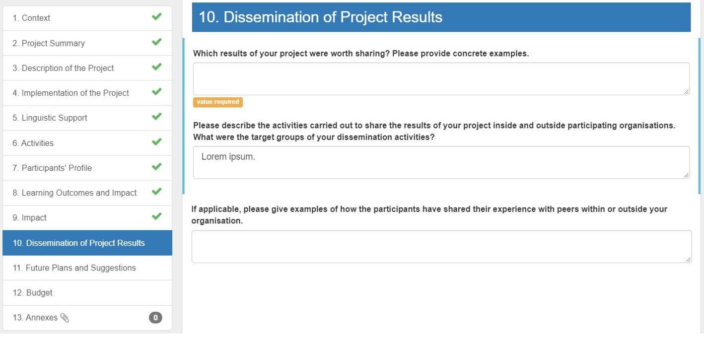 Fill in Dissemination of Project Results