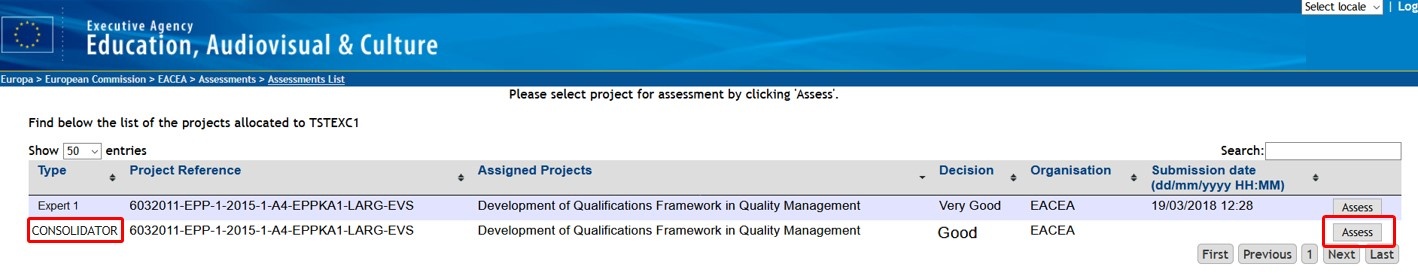 Click assess button Click assess button