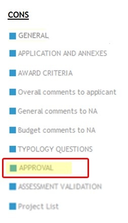 Click Approval in section navigation