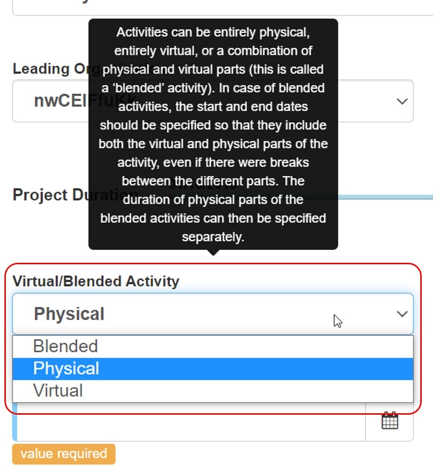 Virtual or Blended activities