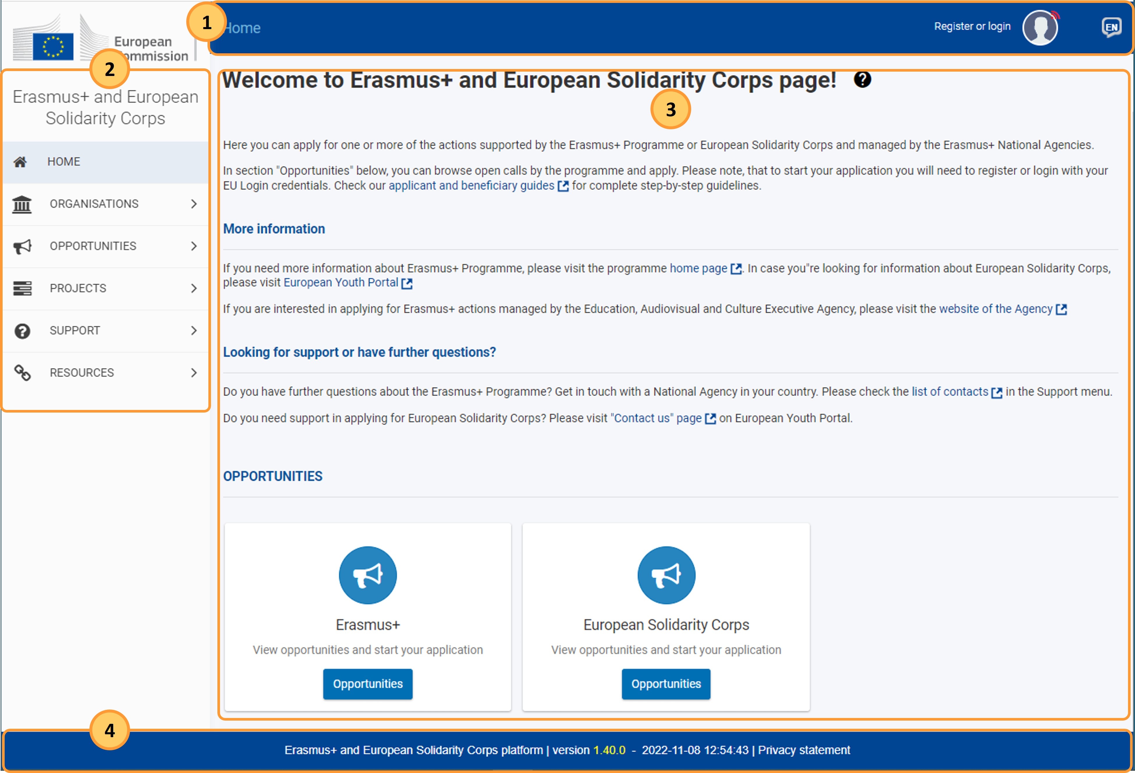 Erasmus and European Solidarity Corps platform