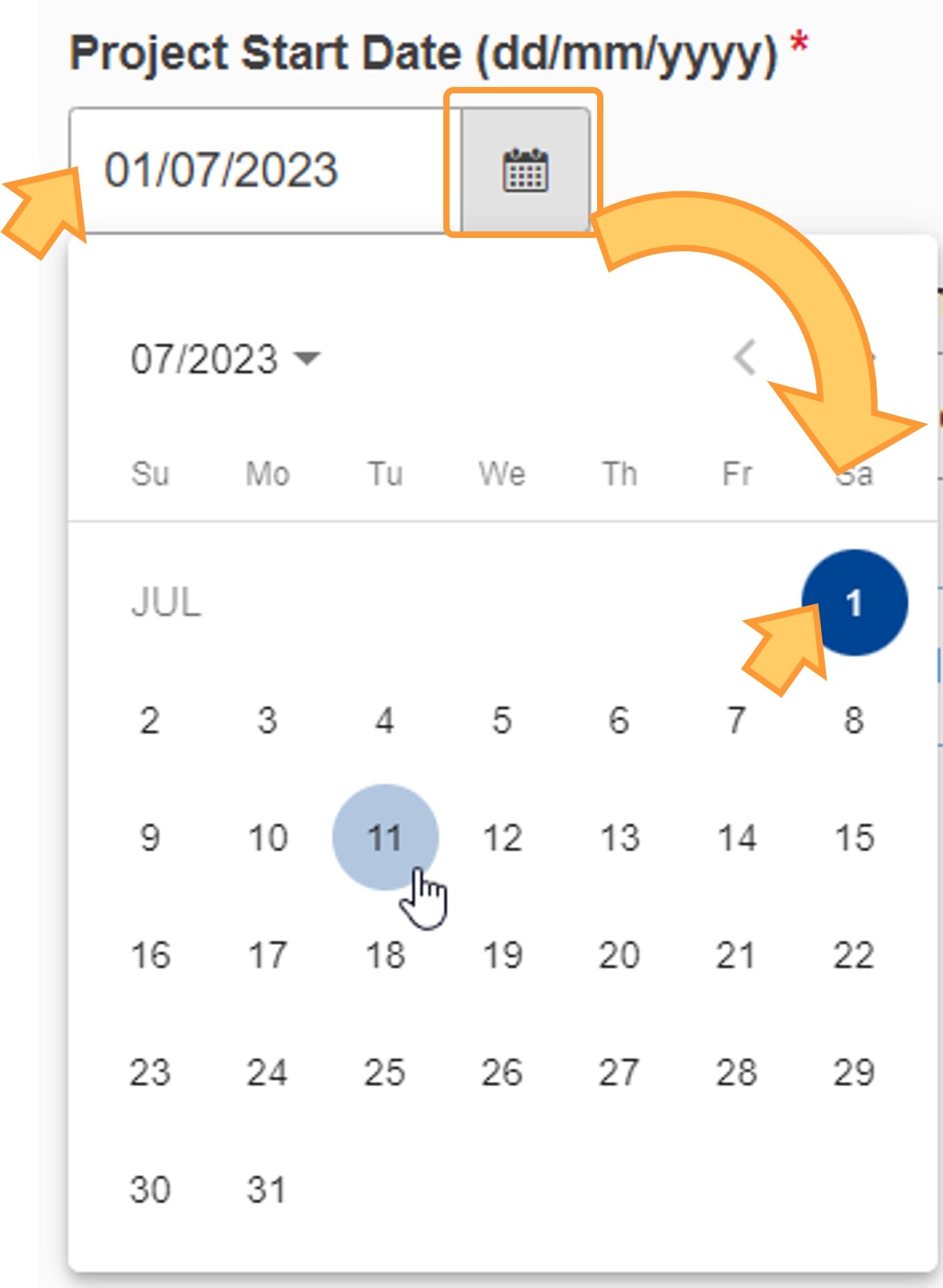 Date picker - Calendar
