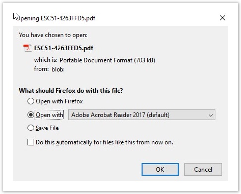 Open PDF in Adobe Acrobat Reader