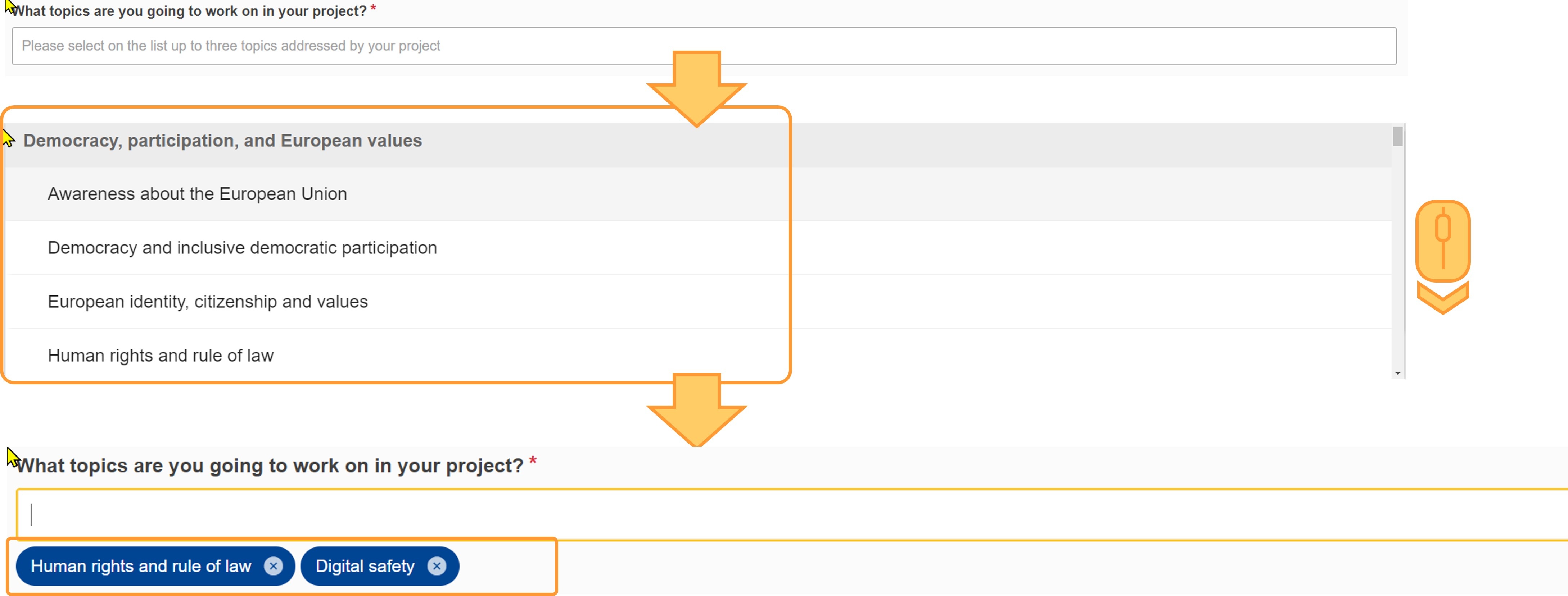 Select relevant topics Select relevant topics