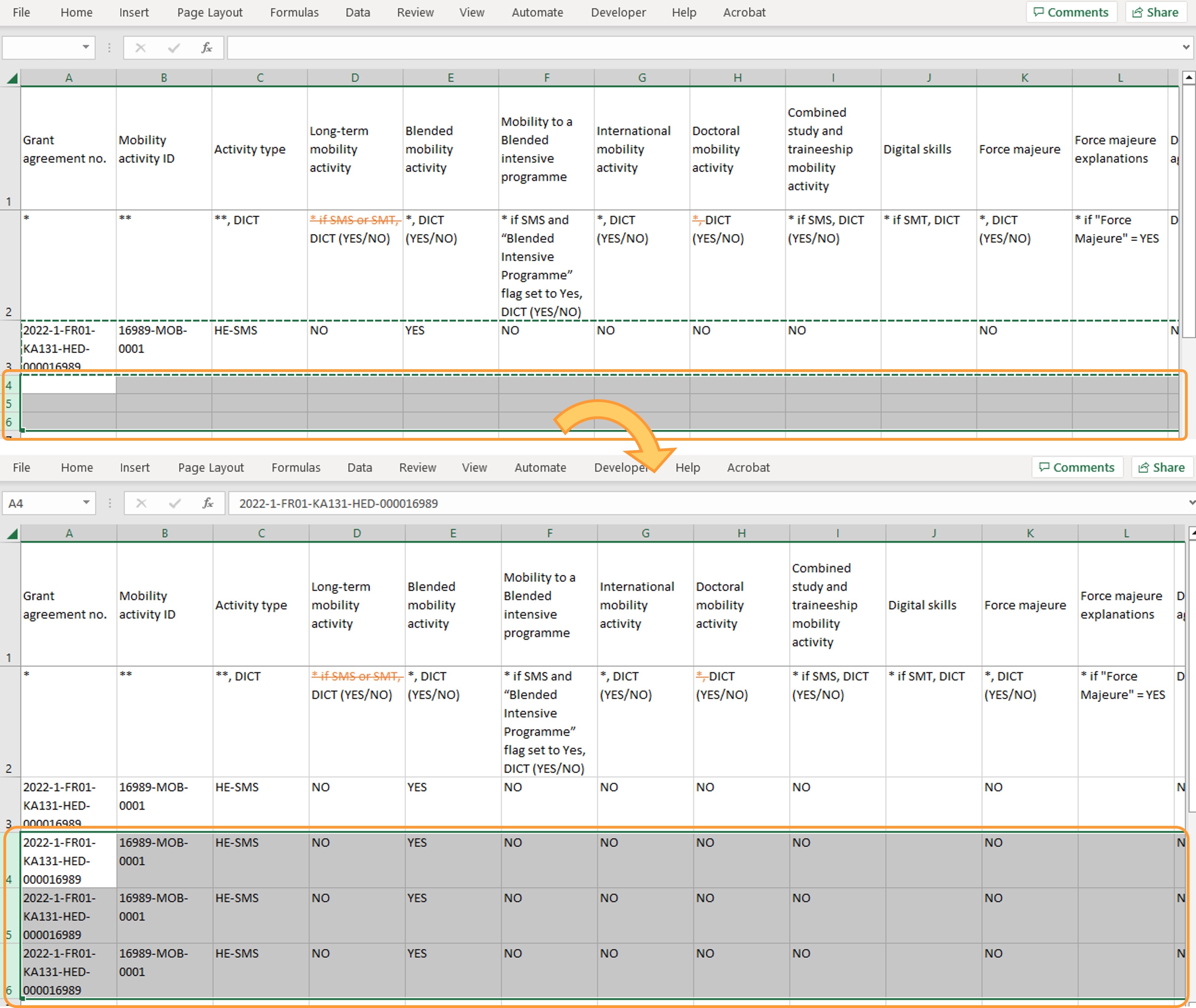 Select multiple empty rows and Paste Select multiple empty rows and Paste