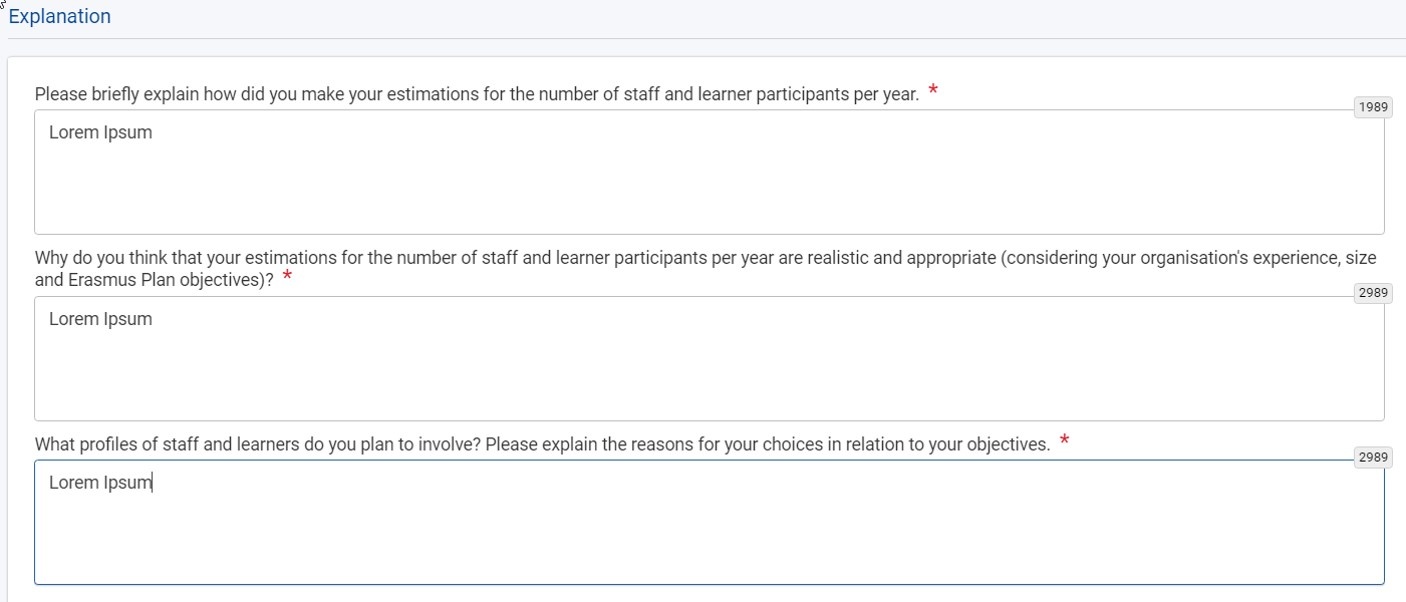 Complete the Explanation subsection