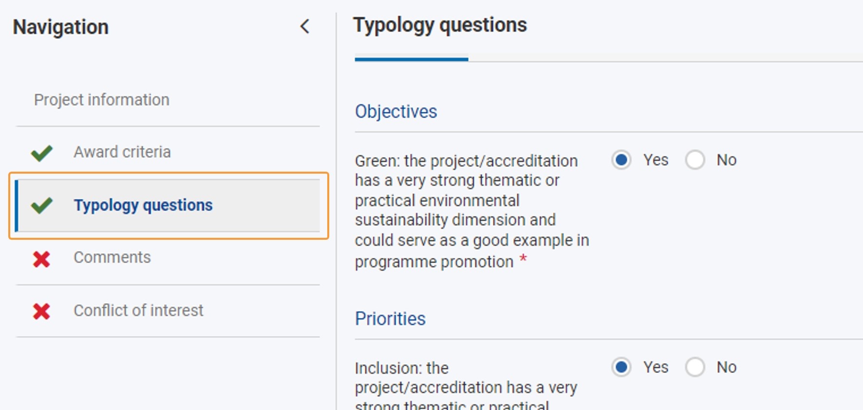 Typology questions marked complete