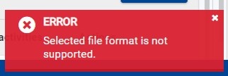 Import fails due to incorrect file type