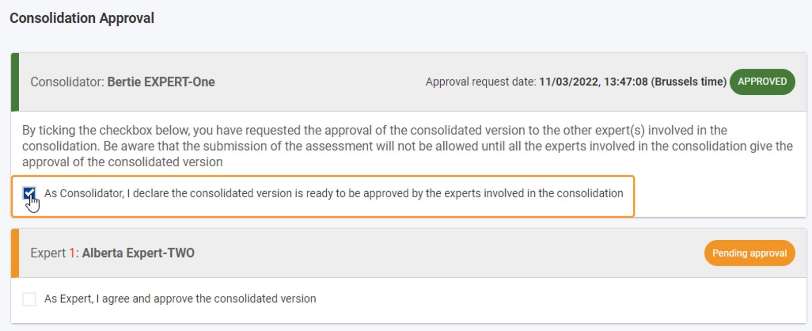 Untick the consolidator approval tick box