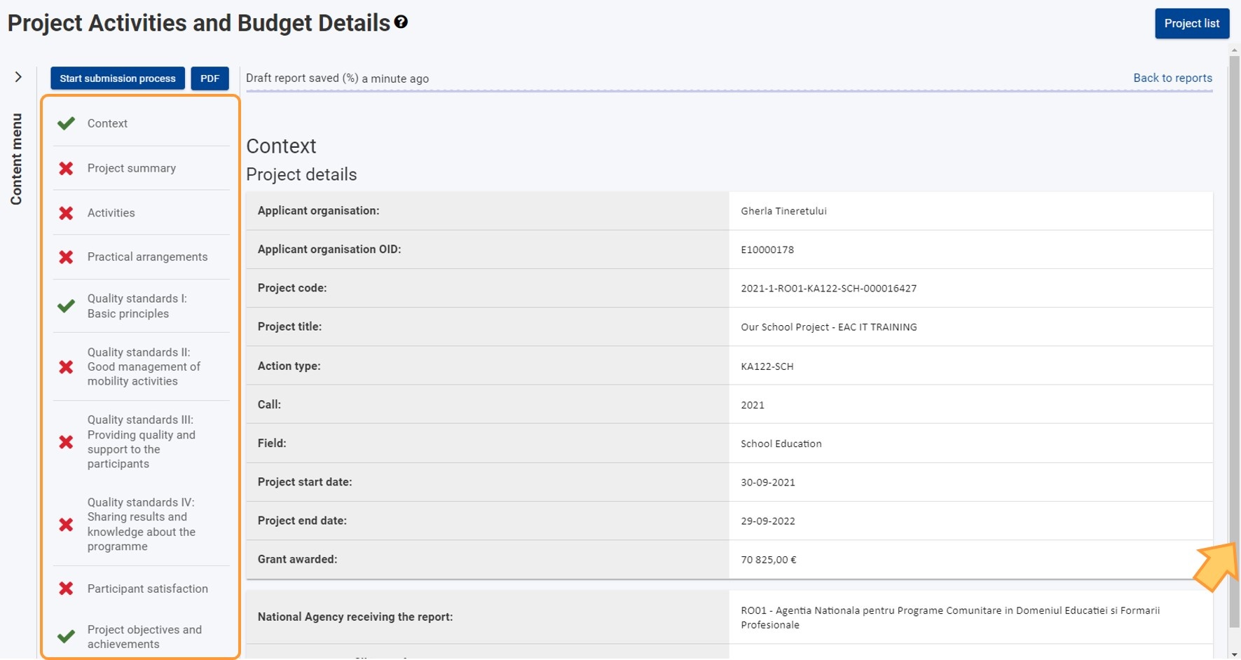 Report structure and navigation