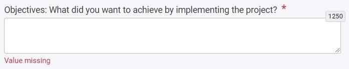 Mandatory fields are marked with a red asterisk