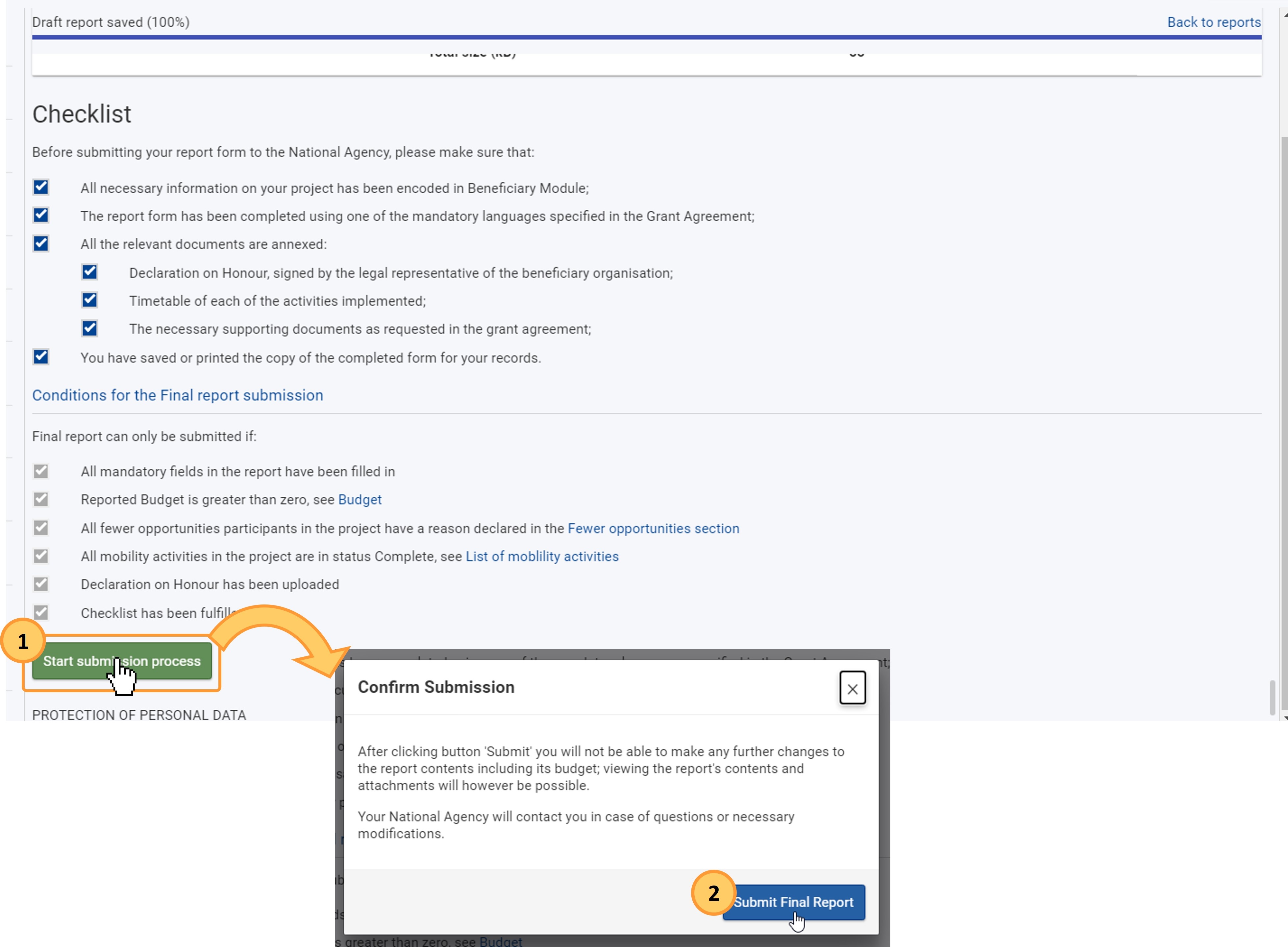 Start submission process