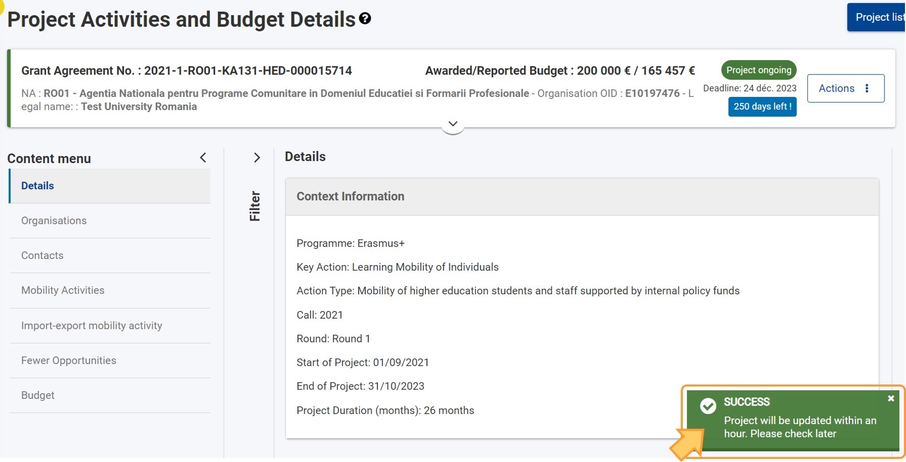 Success message displays when check for updates is complete Success message displays when check for updates is complete