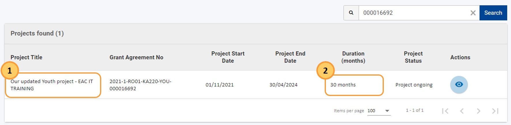 Changes to Project title and duration available in amended project Changes to Project title and duration available in amended project
