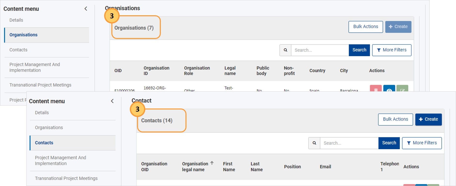 Additional organisation and contacts available in amended project Additional organisation and contacts available in amended project