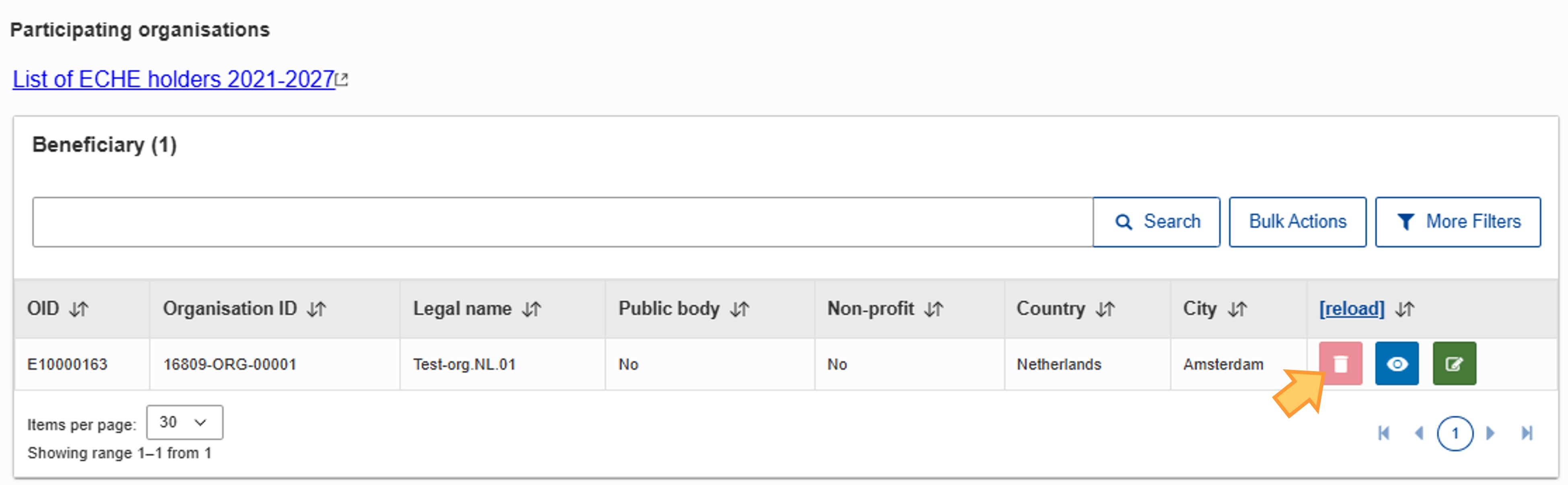Certain organisations cannot be deleted