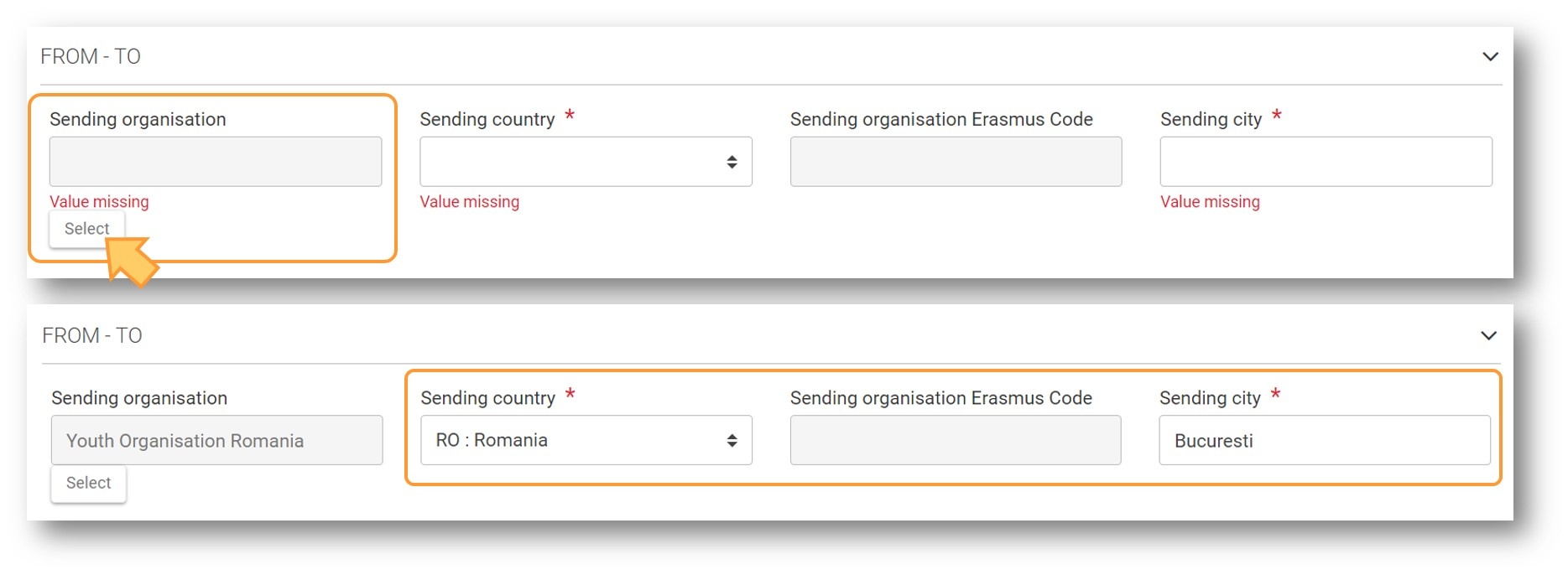Sending Organisation Sending Organisation
