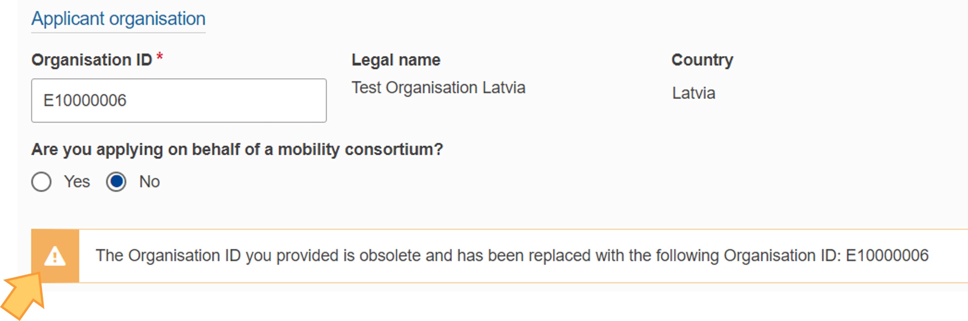 Organisation ID is obsolete and replaced with newer ID