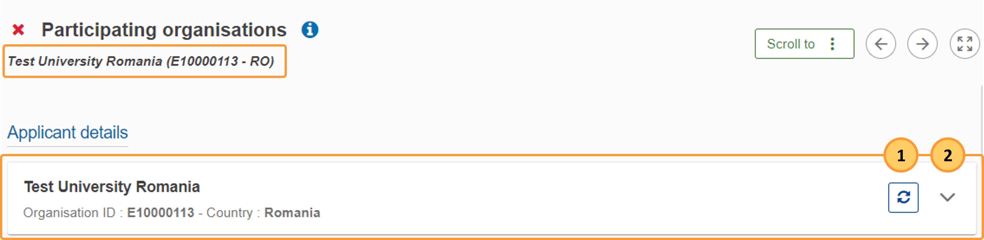 Applicant details section