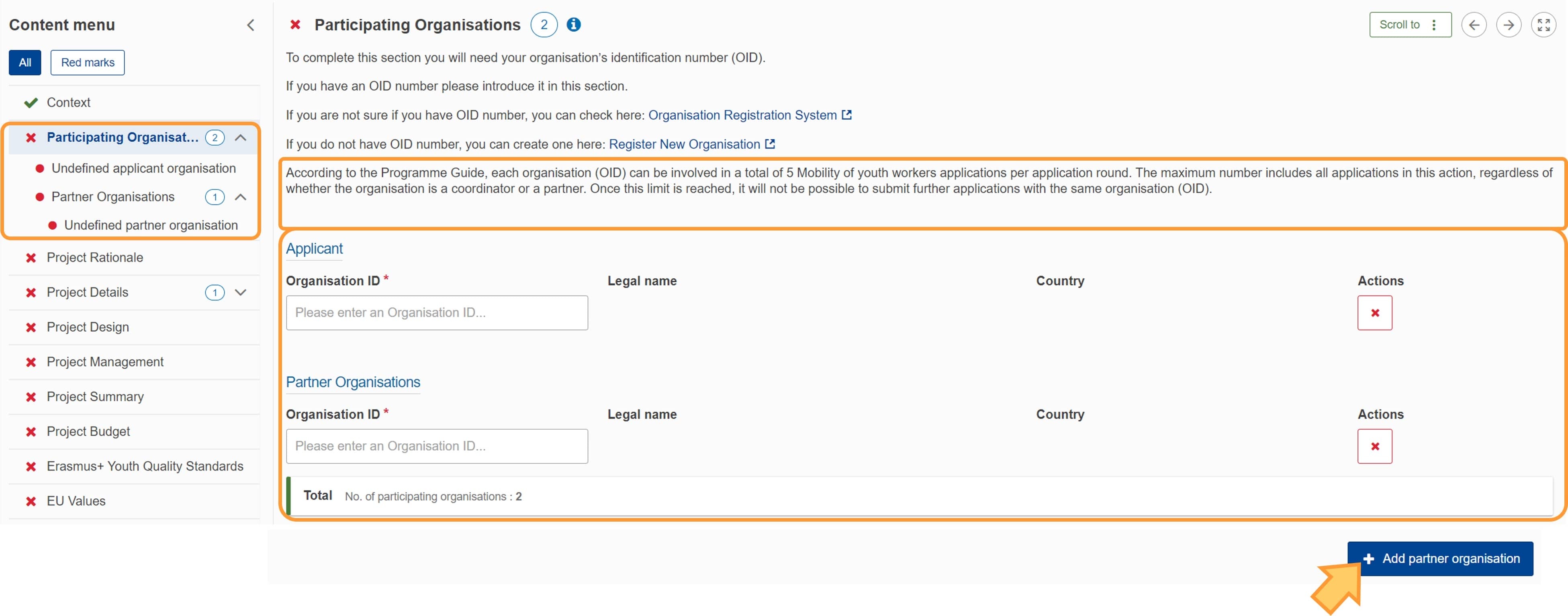 KA152, KA153 and KA154 Special requirements