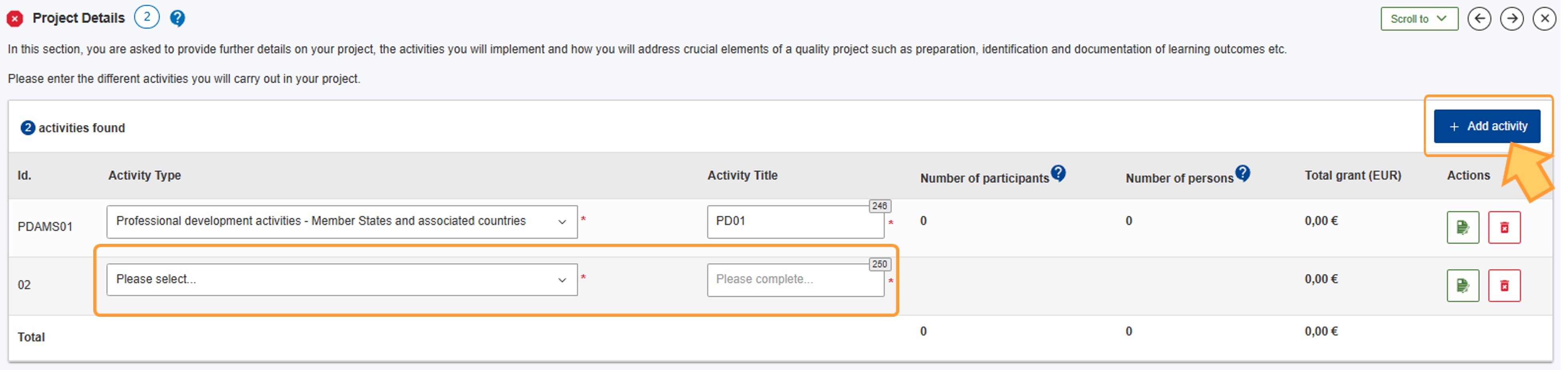 Add additional activities